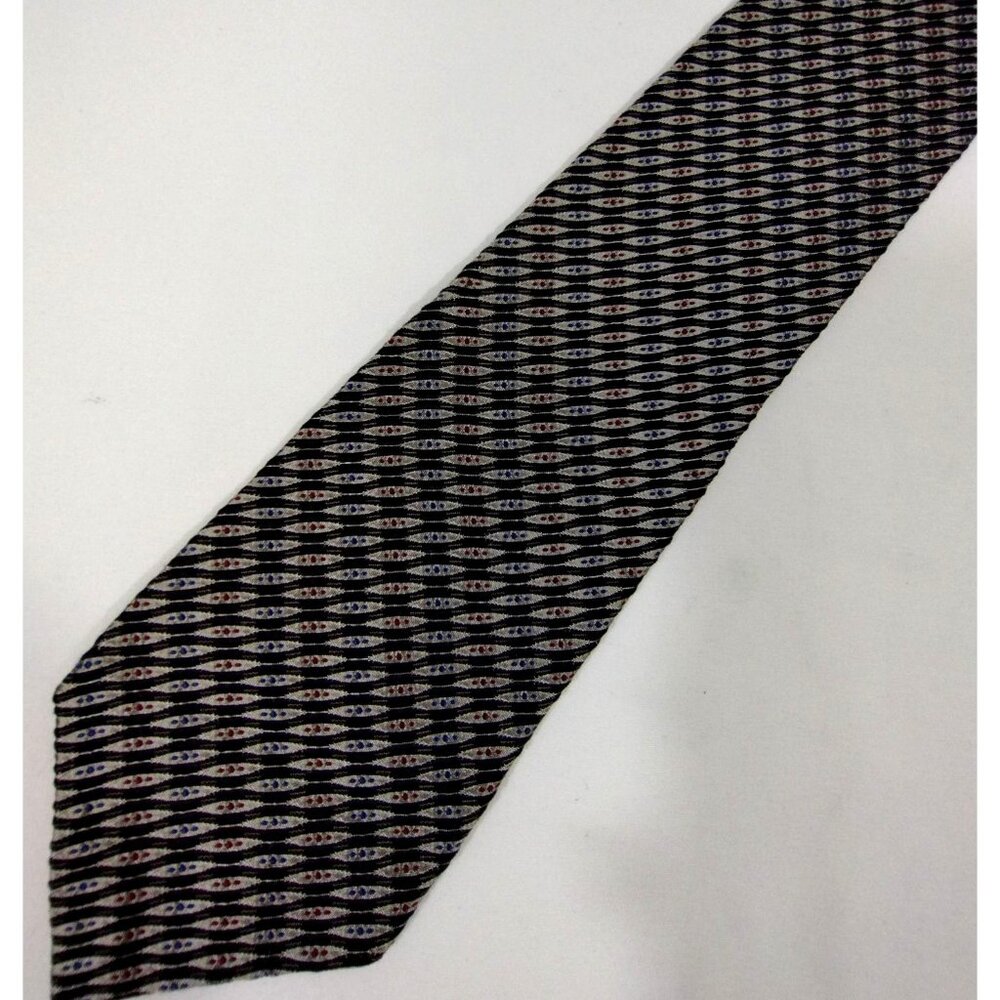 Ferrell Reed For Belk Mens Necktie Silk Tie Made In Italy Gray Black